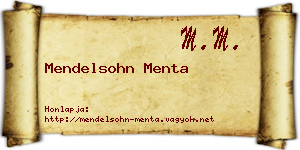 Mendelsohn Menta névjegykártya